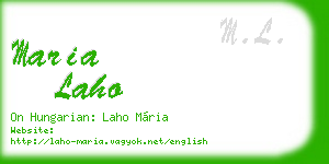 maria laho business card